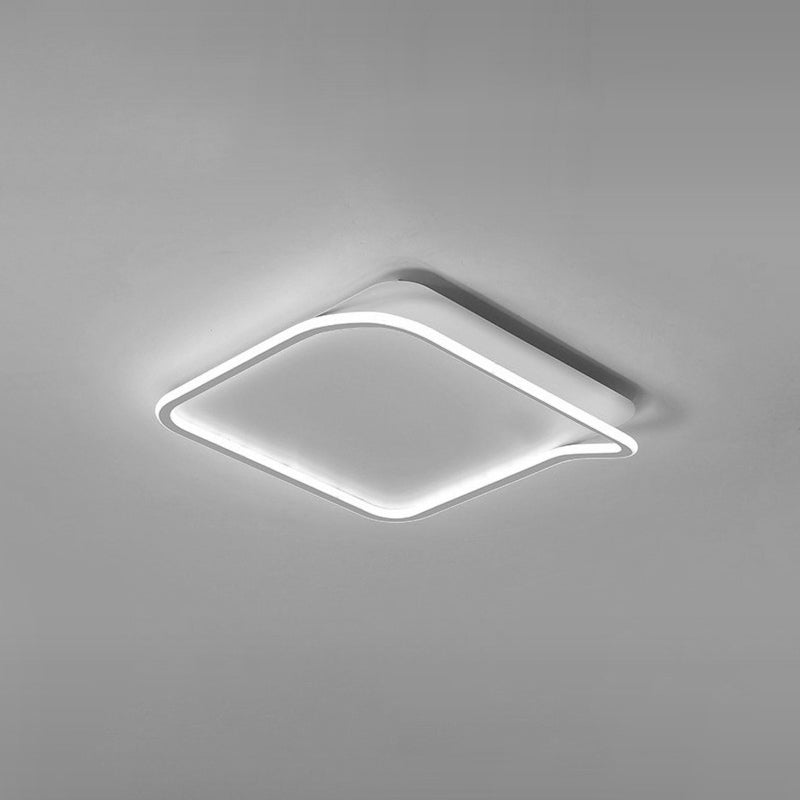 Modern Style Geometry Shape Ceiling Light Metal 1 Light Ceiling Lamp in White