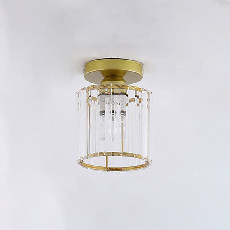 Metal Geometric Ceiling Light in Modern Luxury Style Crystal 1-Light Ceiling Fixture