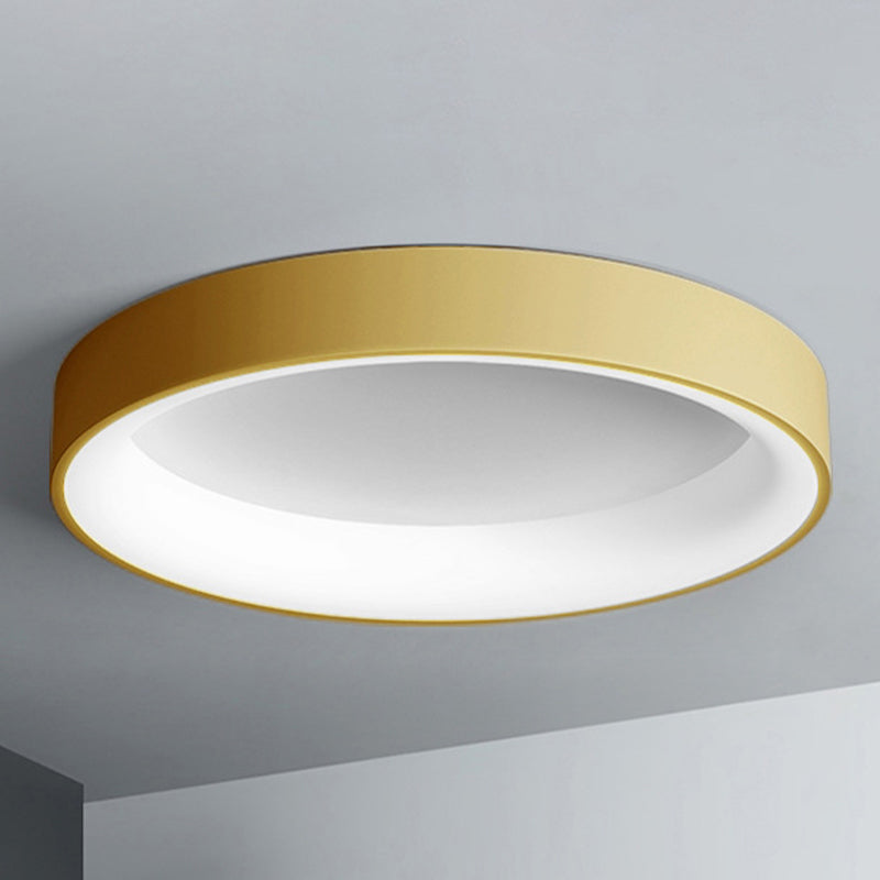 Nordic Style Round Ceiling Light Metal LED Flush Mount Light in Multicolor for Bedroom