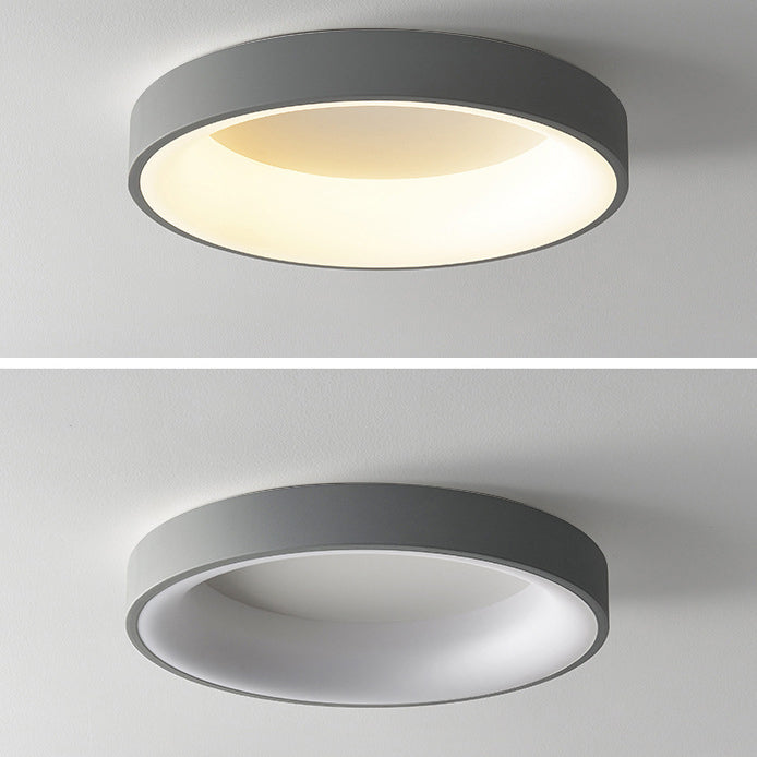 Nordic Style Round Ceiling Light Metal LED Flush Mount Light in Multicolor for Bedroom