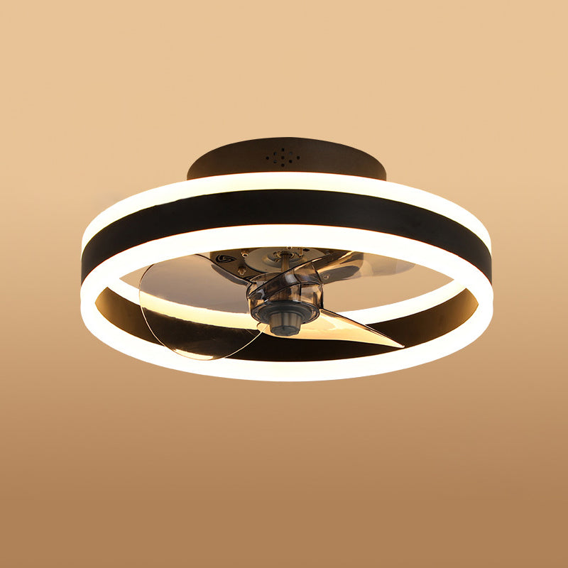 Metal Round Shape Ceiling Fans Light Modern Style Multi-Lights Ceiling Fan Light