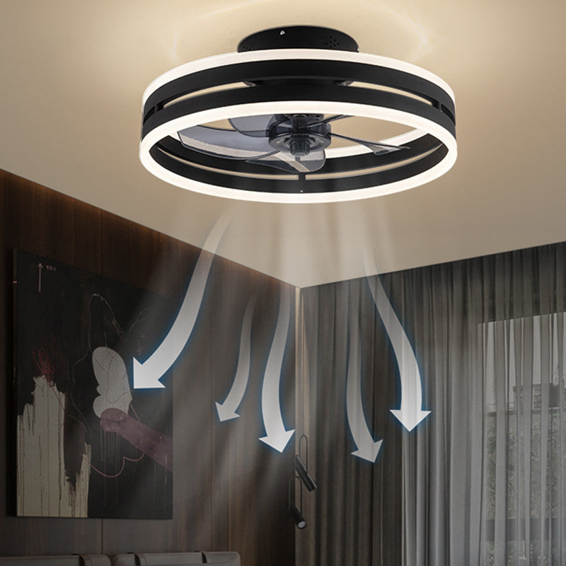 Metal Round Shape Ceiling Fans Light Modern Style Multi-Lights Ceiling Fan Light