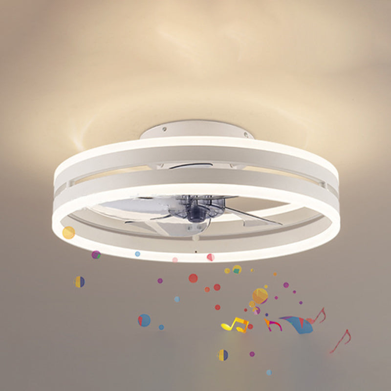 Metal Round Shape Ceiling Fans Light Modern Style Multi-Lights Ceiling Fan Light