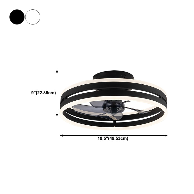 Metal Round Shape Ceiling Fans Light Modern Style Multi-Lights Ceiling Fan Light