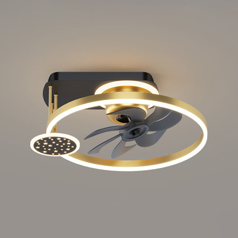 Multi Light Ceiling Fan Light Modern Style Metal Ceiling Fan Light for Children's Room