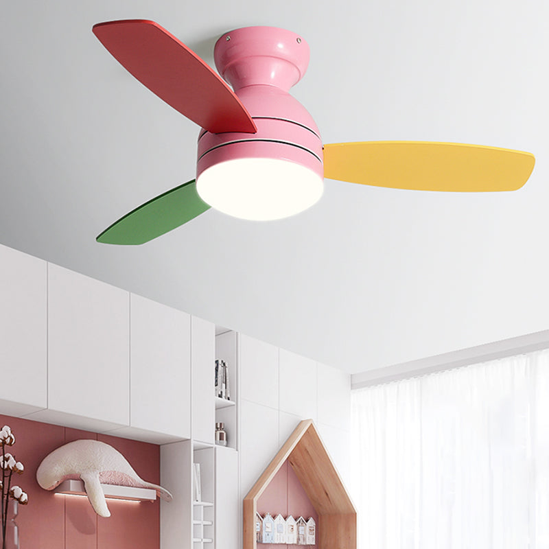 1 Light Ceiling Fan Lamp Modern Style Metal Ceiling Fan Lighting for Children's Room