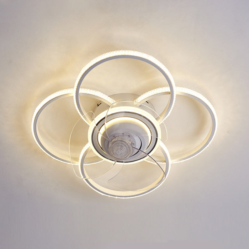 Metal Round Shape Ceiling Fans Light Modern Style 5-Lights Ceiling Fan Light