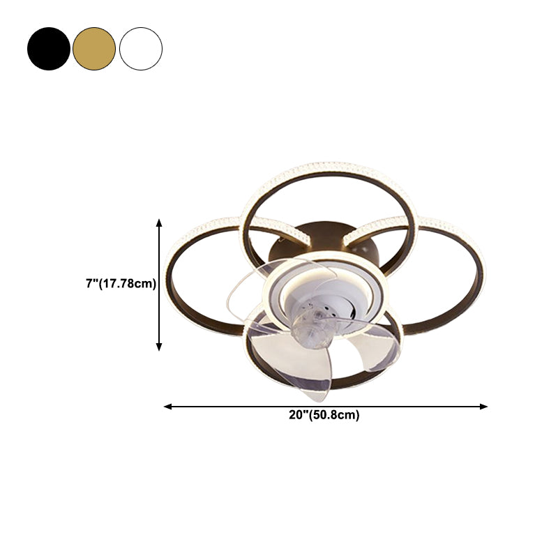 Metal Round Shape Ceiling Fans Light Modern Style 5-Lights Ceiling Fan Light