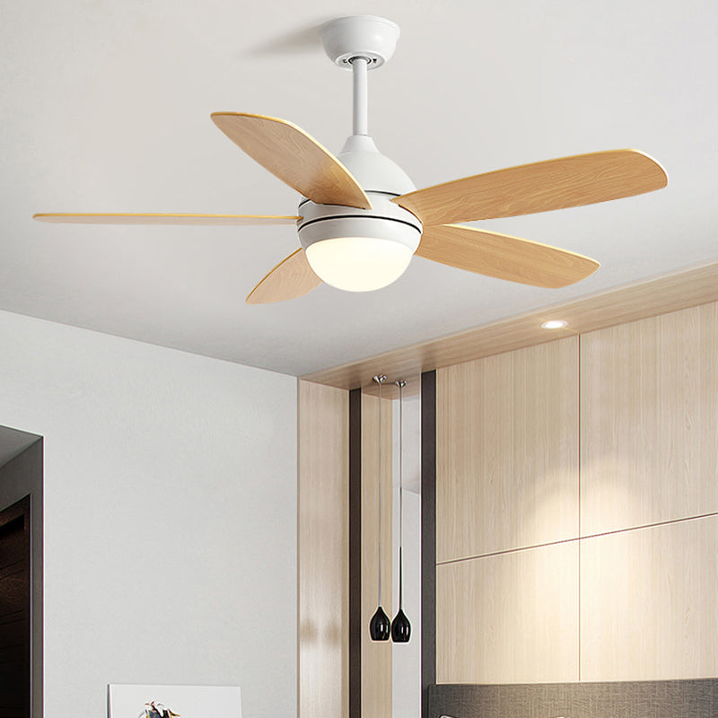 1-Light Ceiling Fan Lamp Modern Style Metal Ceiling Fan Lighting for Bedroom
