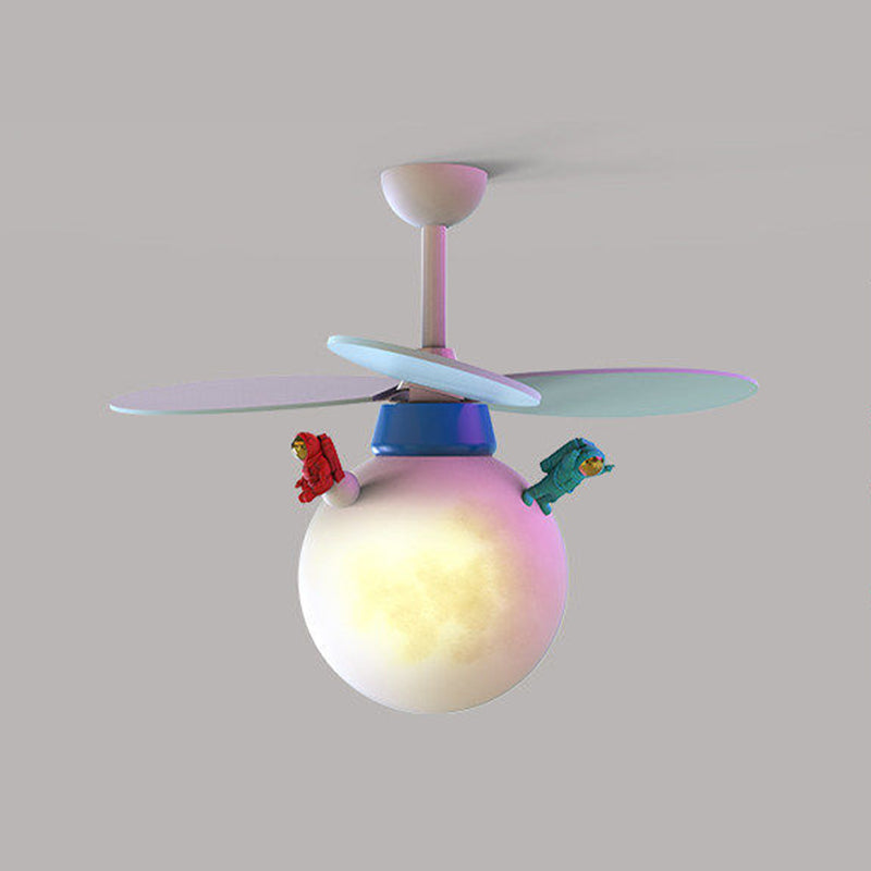 Cartoon Style Ceiling Fan Lamp 6th Gears Adjustment Ceiling Fan Light for Children Room