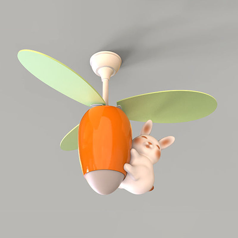 Cartoon Style Ceiling Fan Lamp 6th Gears Adjustment Ceiling Fan Light for Children Room