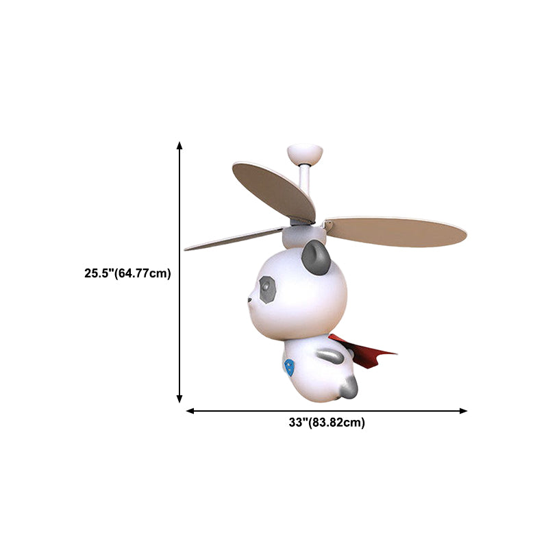 Cartoon Style Ceiling Fan Lamp 6th Gears Adjustment Ceiling Fan Light for Children Room