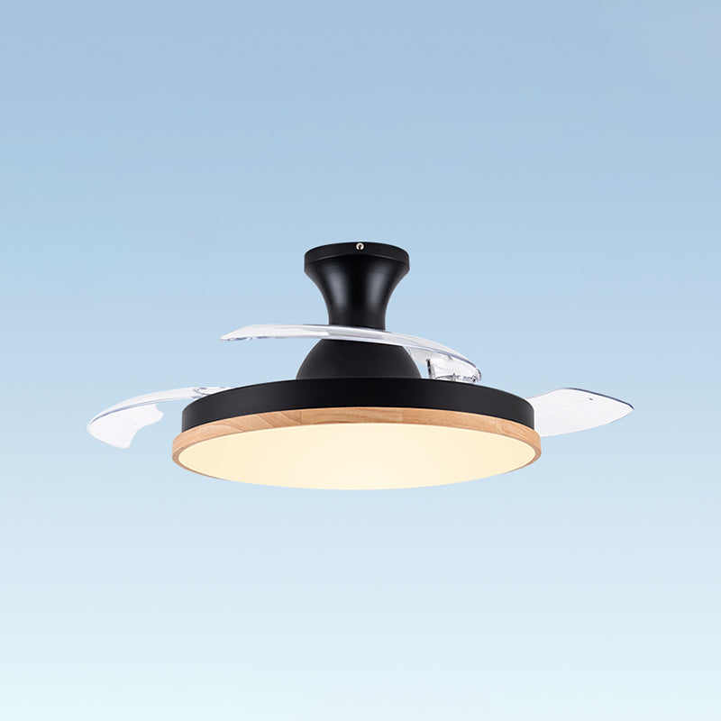 Metal Round Shape Ceiling Fans Light Modern Style 1-Light Ceiling Fan Light