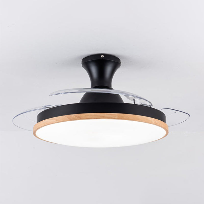 Metal Round Shape Ceiling Fans Light Modern Style 1-Light Ceiling Fan Light