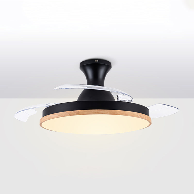 Metal Round Shape Ceiling Fans Light Modern Style 1-Light Ceiling Fan Light