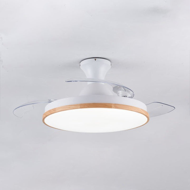 Metal Round Shape Ceiling Fans Light Modern Style 1-Light Ceiling Fan Light