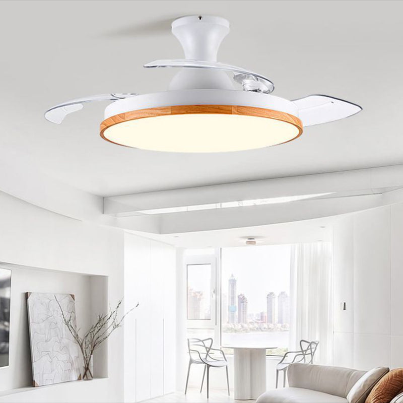 Metal Round Shape Ceiling Fans Light Modern Style 1-Light Ceiling Fan Light