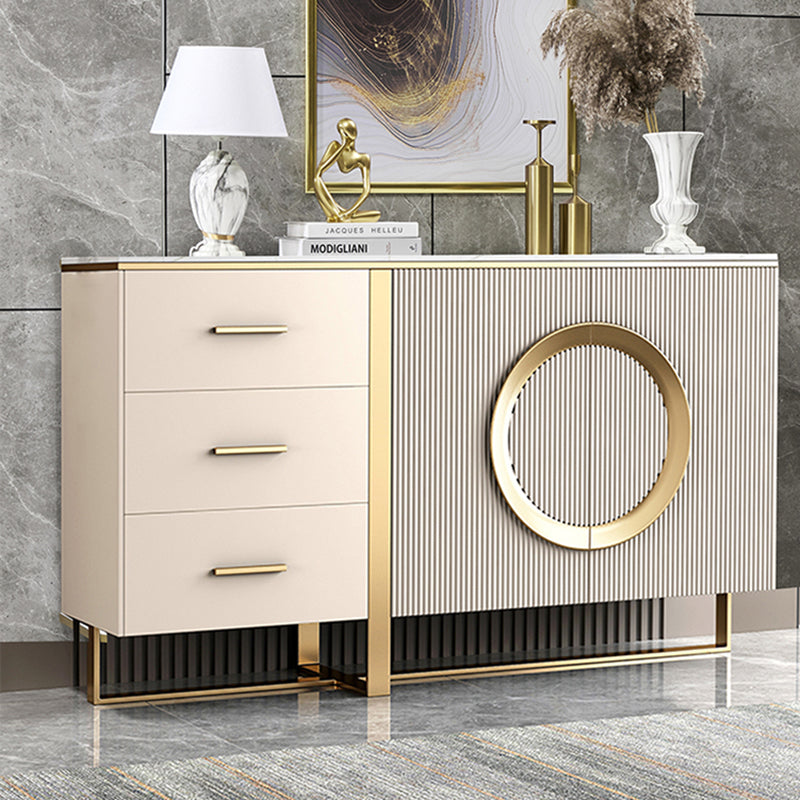 35.43"H Sideboard Glam Style Dining Server with 3 Drawers for Living Room Kitchen