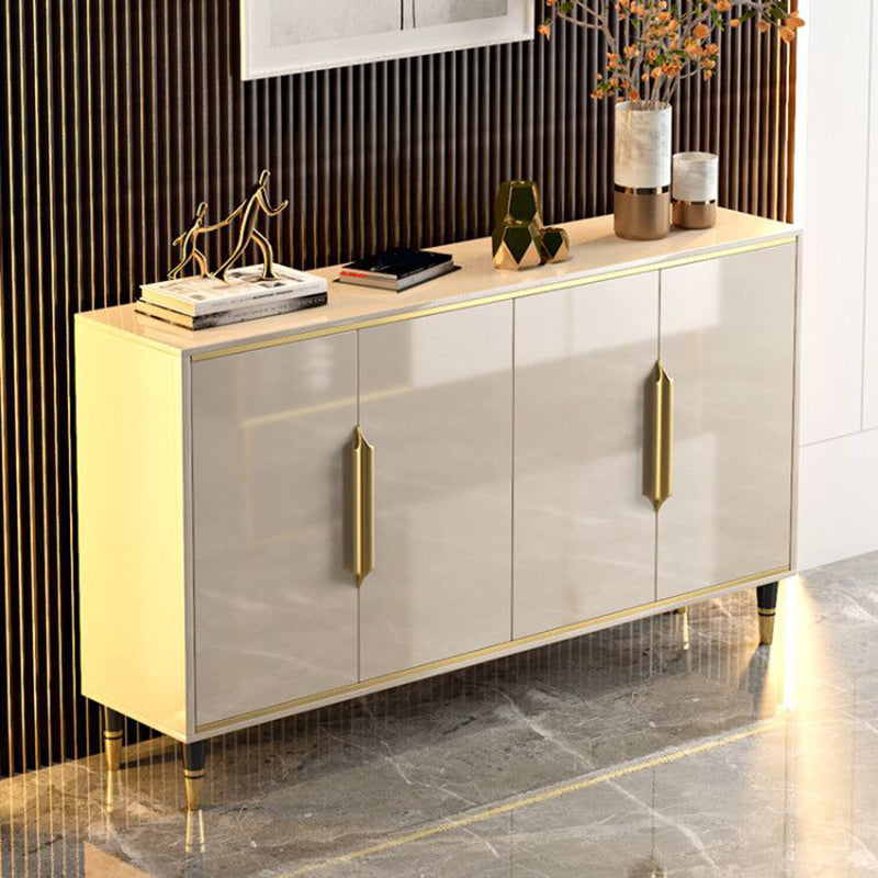 Glam Style Side Board Wood/Stone Top Sideboard with Door for Home Use