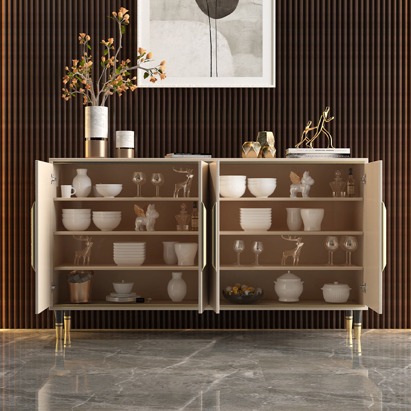 Glam Style Side Board Wood/Stone Top Sideboard with Door for Home Use