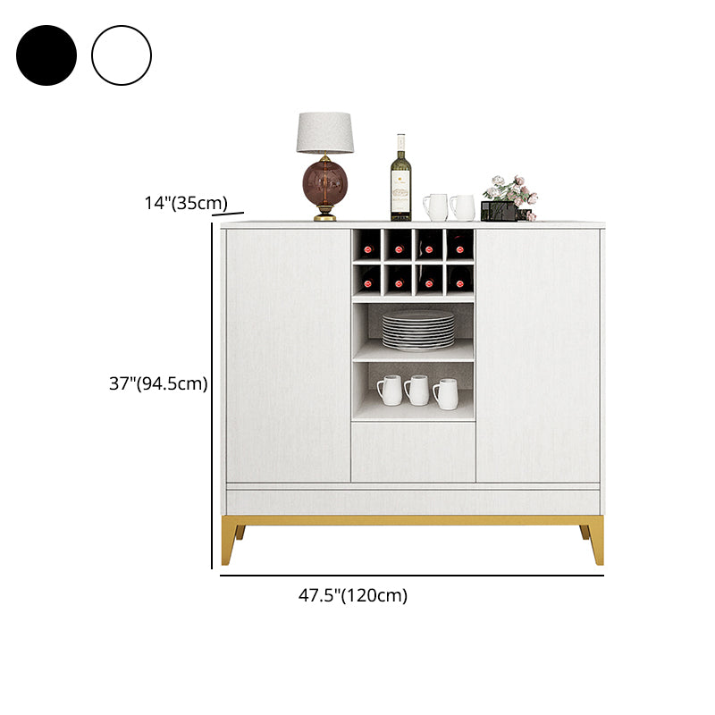 Wooden Rectangle Storage Sideboard Luxury Sideboard with Drawers and Doors