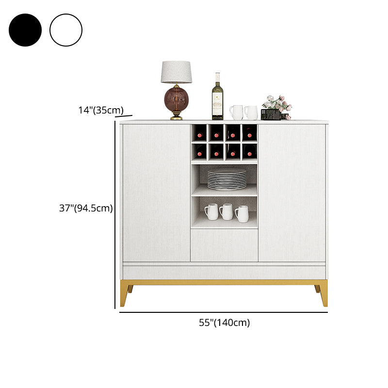 Wooden Rectangle Storage Sideboard Luxury Sideboard with Drawers and Doors