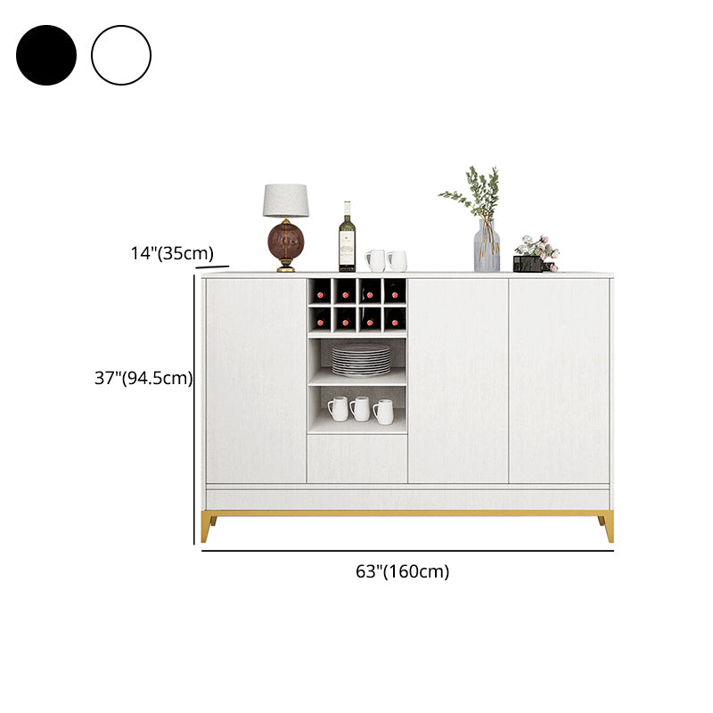 Wooden Rectangle Storage Sideboard Luxury Sideboard with Drawers and Doors