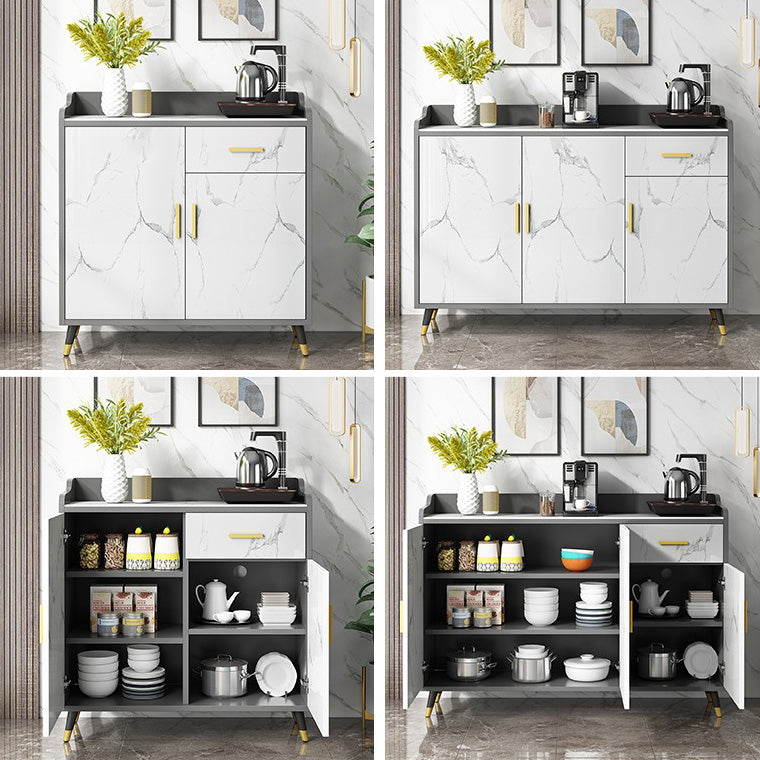 Glam Stone Sideboard Adjustable Shelves Dining Room Kitchen Sideboard