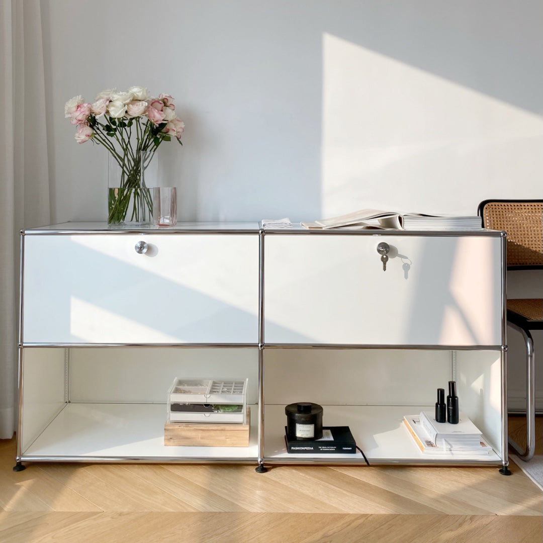 Modern Style White Sideboard Engineered Wood Sideboard for Living Room