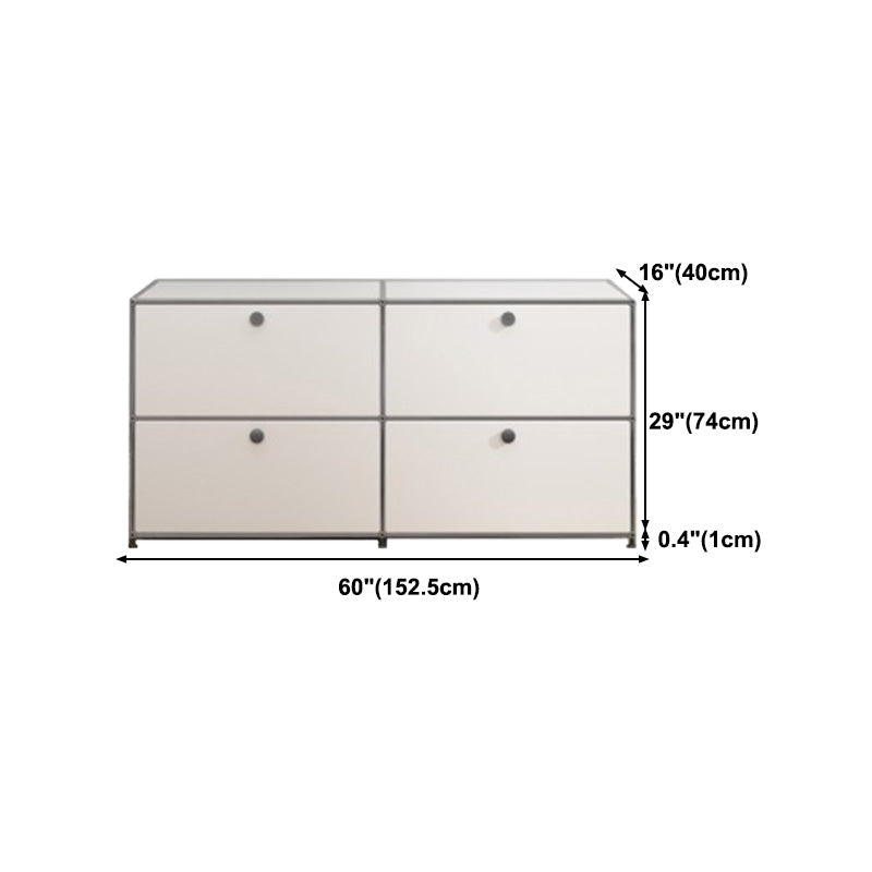 Modern Style White Sideboard Engineered Wood Sideboard for Living Room