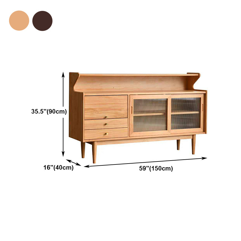 Contemporary Wood Sideboard Doors and 2 Drawer Cupboard for Living Room