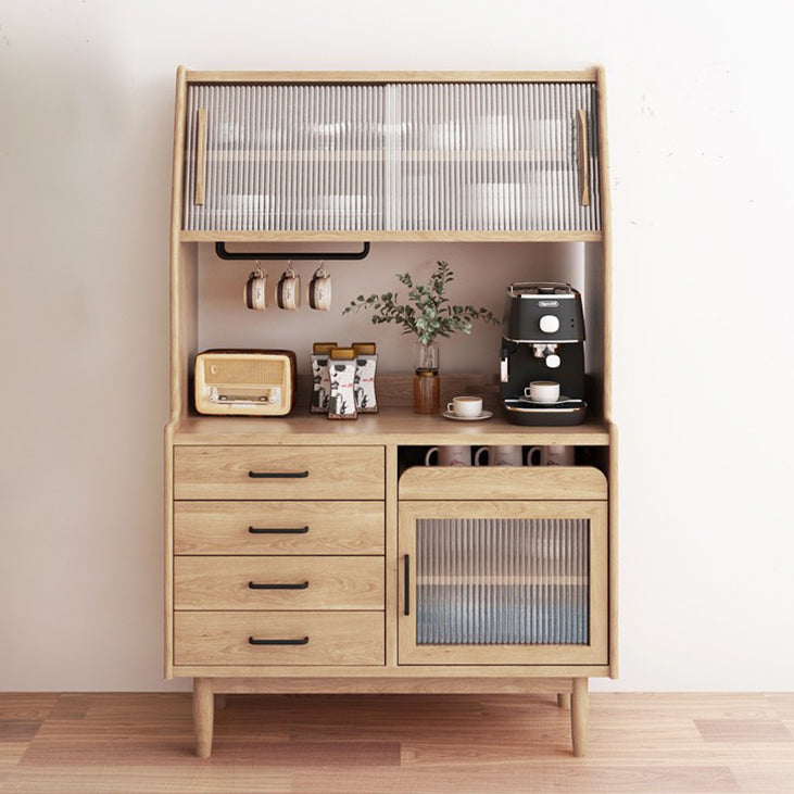 Contemporary Wood Sideboard 5 Drawer and Doors Cupboard for Living Room