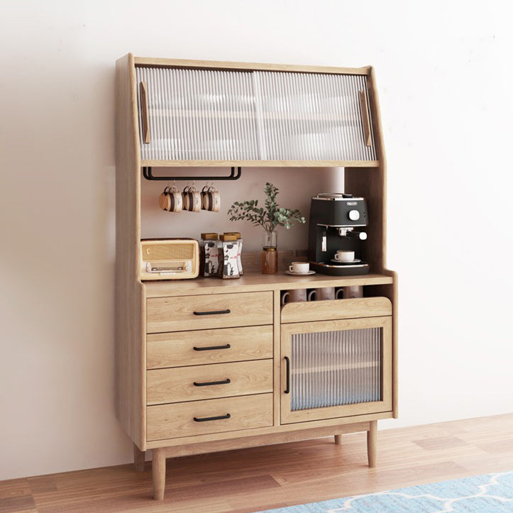 Contemporary Wood Sideboard 5 Drawer and Doors Cupboard for Living Room