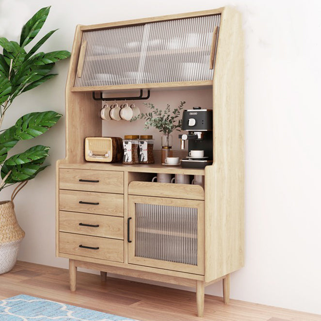 Contemporary Wood Sideboard 5 Drawer and Doors Cupboard for Living Room