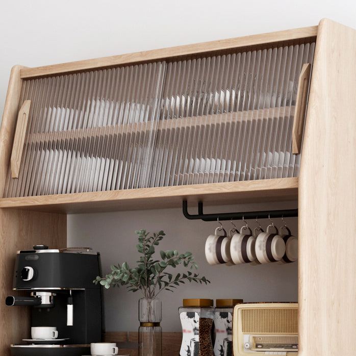 Contemporary Wood Sideboard 5 Drawer and Doors Cupboard for Living Room