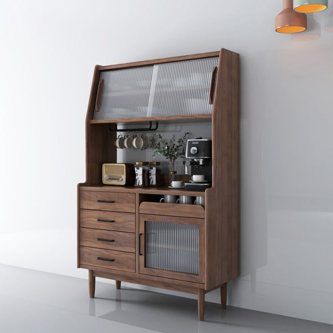 Contemporary Wood Sideboard 5 Drawer and Doors Cupboard for Living Room