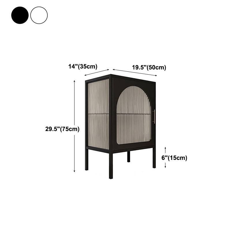 Living Room Metal Frame Server Kitchen Glass Door Dining Server