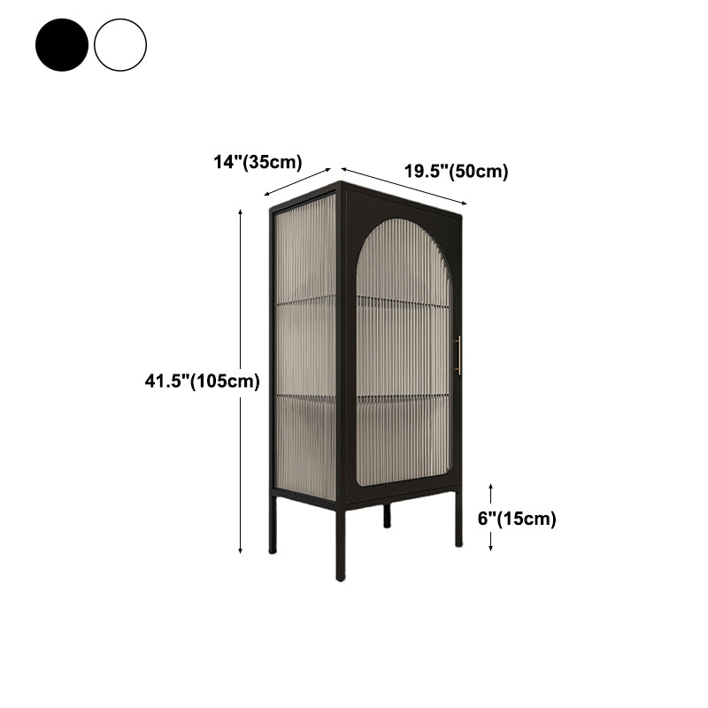 Living Room Metal Frame Server Kitchen Glass Door Dining Server