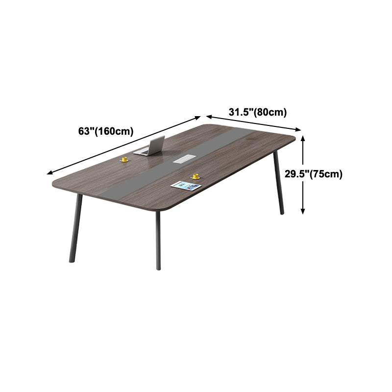 Modern Manufactured Wood Office Desk Rectangular Desk with Metal Legs