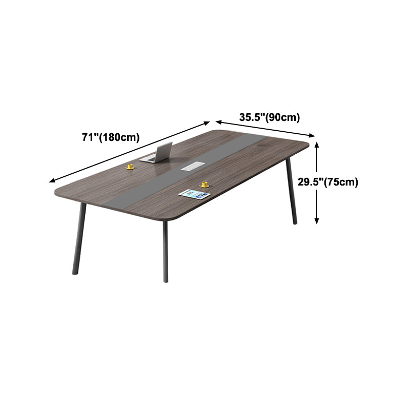 Modern Manufactured Wood Office Desk Rectangular Desk with Metal Legs