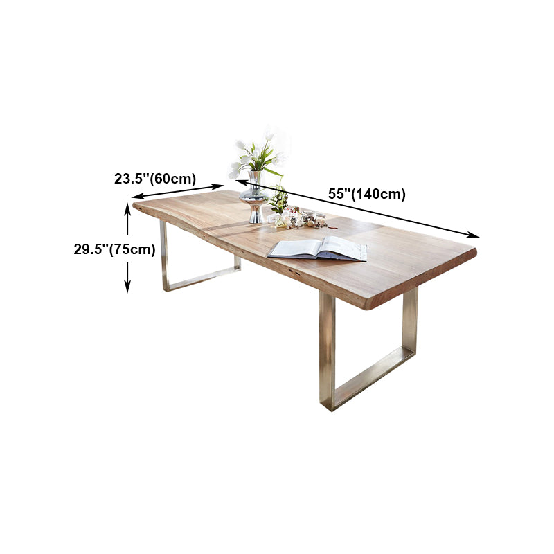 Rectangle Office Table Industrial Sled Base Working Desk of Solid Wood