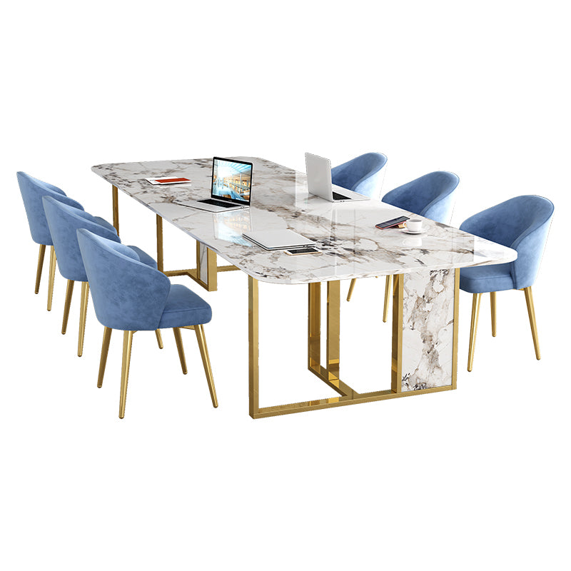 Rectangle Office Table Industrial Sintered Stone Meeting Desk