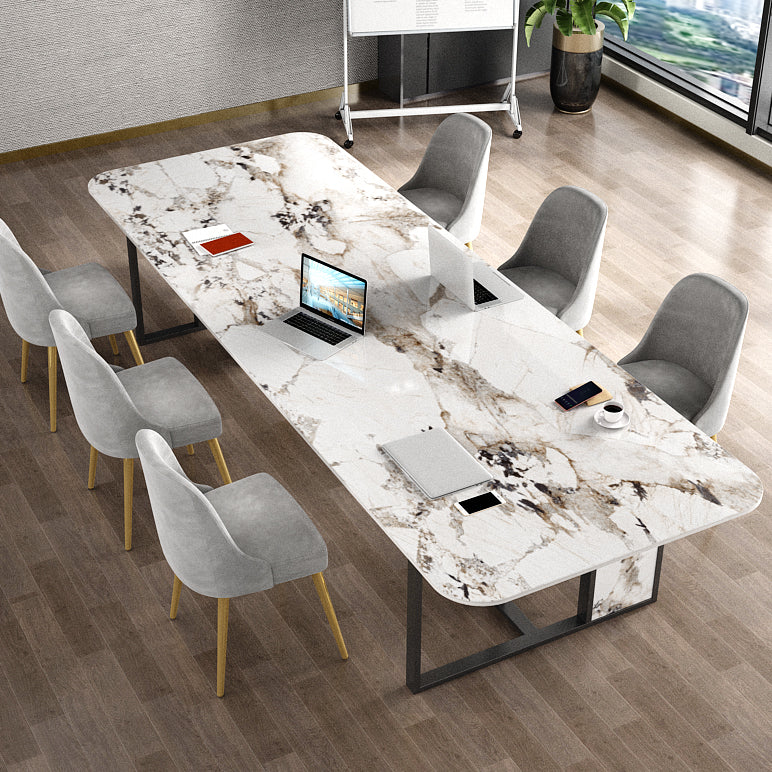 Rectangle Office Table Industrial Sintered Stone Meeting Desk