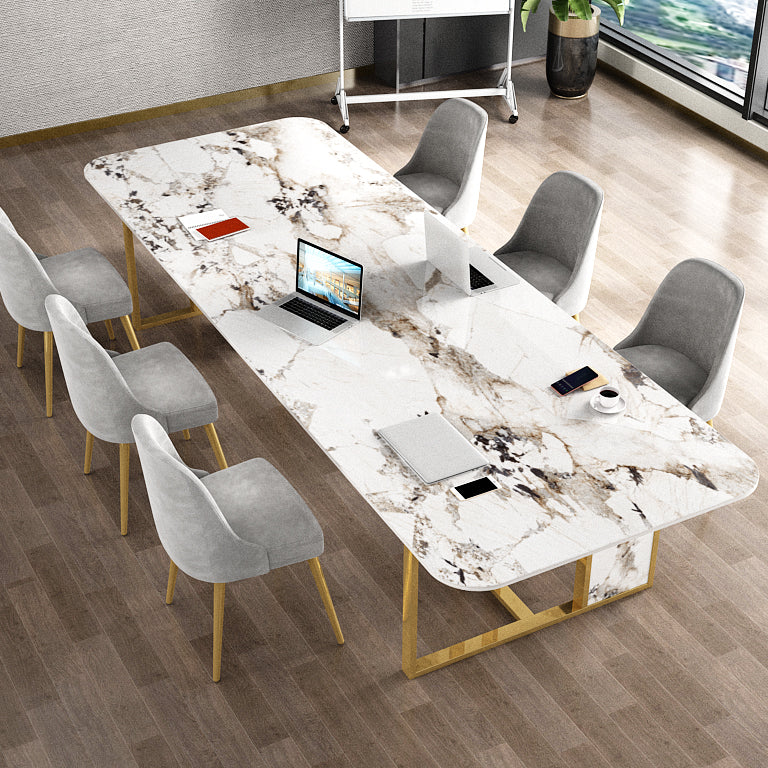 Rectangle Office Table Industrial Sintered Stone Meeting Desk