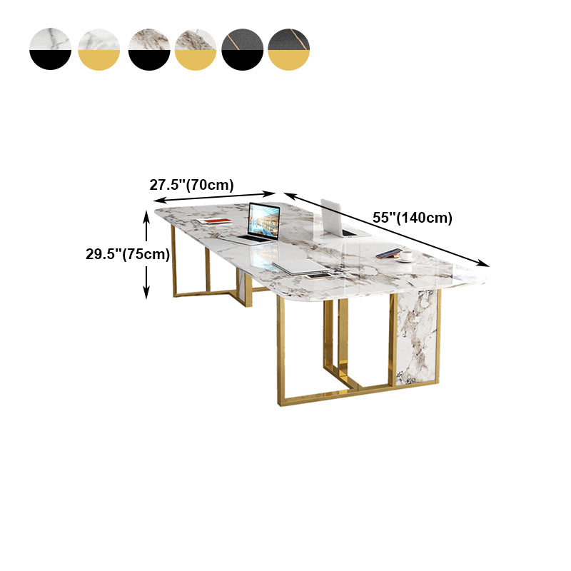 Rectangle Office Table Industrial Sintered Stone Meeting Desk