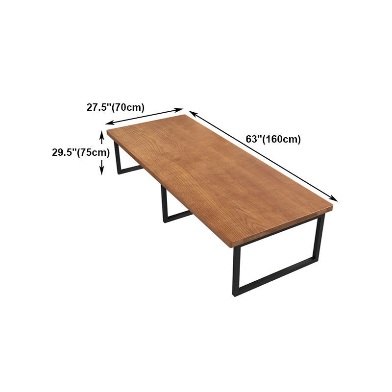 Rectangle Office Table Industrial Wood Color Fixed Table of Solid Wood