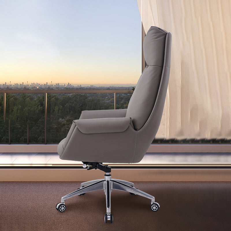 Modern Ergonomic Office Chair with High Back Chrome Metal Frame Executive Task Chair