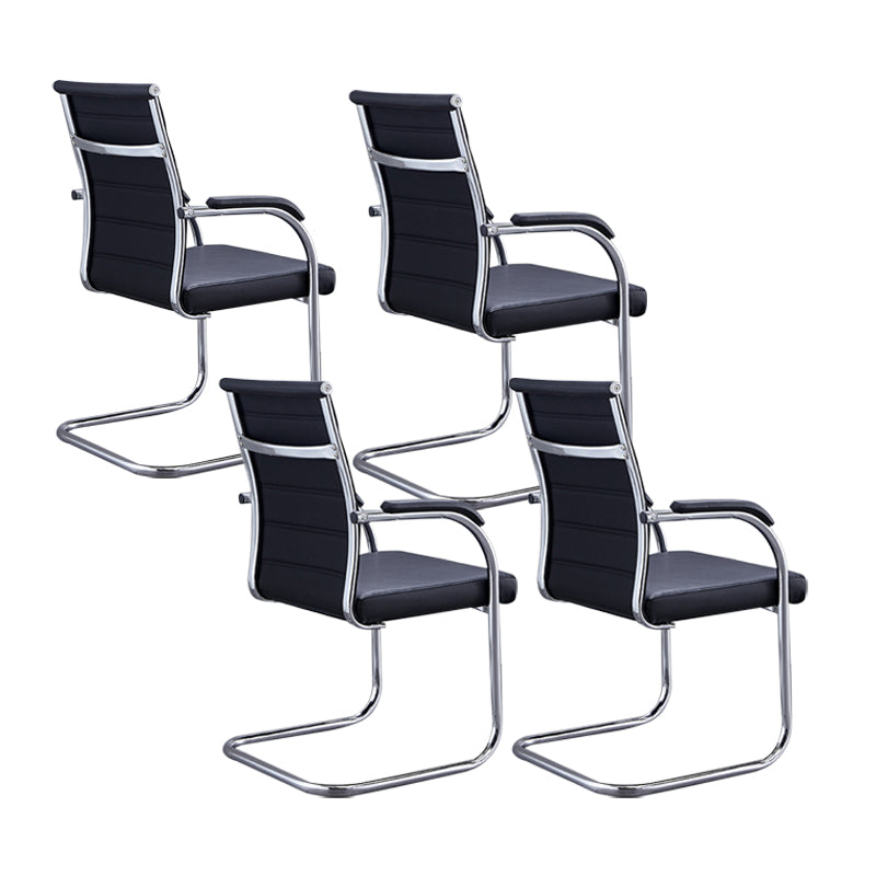 Silver Metal Modern Office Chair Mid and High Back Mesh and Leather Conference Chair