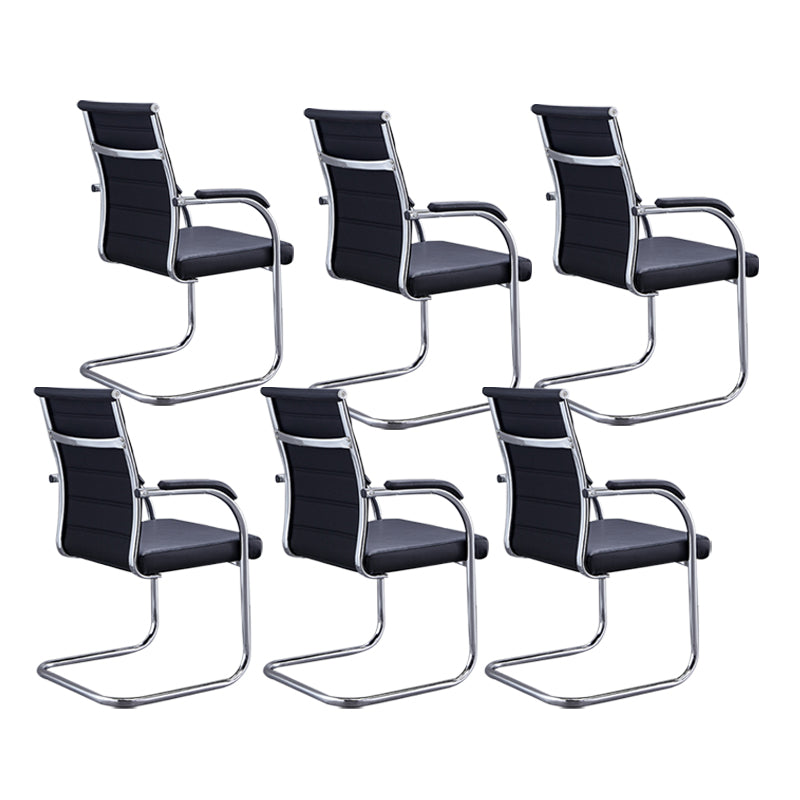 Silver Metal Modern Office Chair Mid and High Back Mesh and Leather Conference Chair