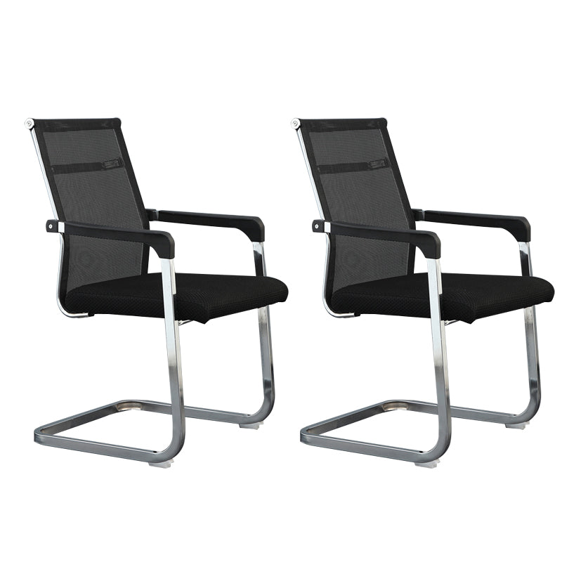 Silver Metal Modern Conference Chair With Breathable AirGrid Seat Office Chair